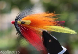 24 pcs Tube Flies Yellow Tail Black Beard Salmon And Sea Trout Fly Fishing Lures - Picture 1 of 2