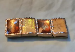 LIA SOPHIA GOLDTONE STRETCH BRACELET 1 3/8" WIDE SIGNED - Picture 1 of 4