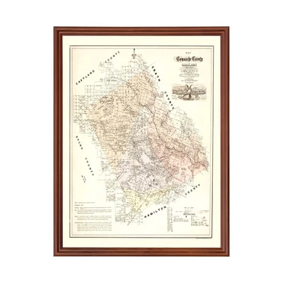 Old Map of Comanche County, TX 1876 - Vintage Texas Art - Image 1 of 4