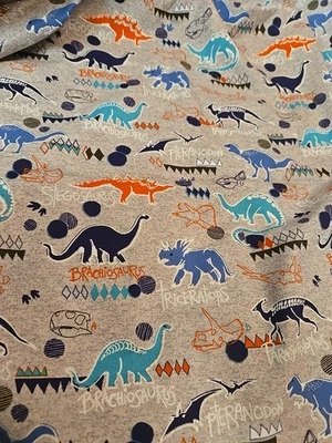 2 Yards X 44"  DINOSAURS Triceratops STEGOSAURS COTTON FABRIC SEWING QUILT 2018 - Image 1 of 4