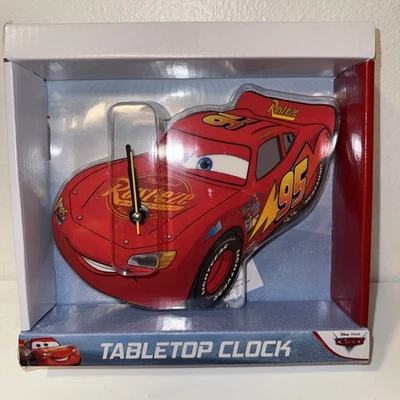 Disney Cars Mcqueen Reloj de Mesa Sin Marco Sin Bordes Decoración Nuevo Foto 1 de 4