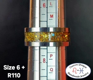 Ring Uni-Sex Mehrfarbig Mehrlagig Holografisch Glitzer Gebadet in UV Resin - Bild 1 von 4