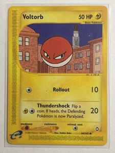 Voltorb 64/147 - Aquapolis Non Holo Pokemon Card - Picture 1 of 2