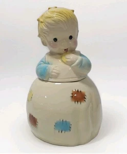 RARE- American Bisque Vtg 1950's 017 USA Brush Little Girl Cookie Jar - Picture 1 of 16