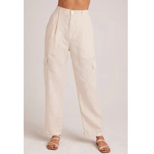 Pantaloni cargo Bella Dahl donna B3237-331-302 taglia media bianchi plissettati nuovi con etichette - Foto 1 di 8