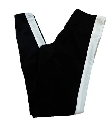 Epxress Womens Yoga  Leggings Stretch Pants Black White Stripe Size XS NEW Foto 1 de 4