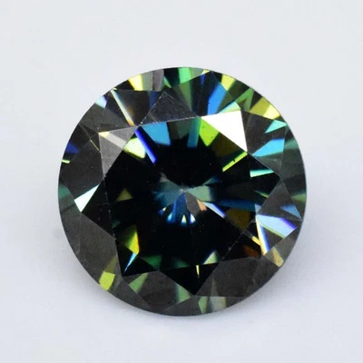 High Quality 1.15 Ct Round 6X6MM Bluish Green Moissanite Stunning Loose Gemstone - Image 1 of 4