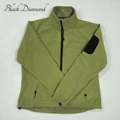 Chaqueta Softshell Diamante Negra - Verde Oliva Cremallera Completa Exterior Senderismo Capa XL Foto 1 de 4