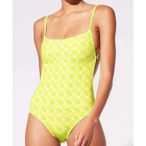 NWT Solid & Striped Melissa Pineapple Tile One Piece Swimsuit M - Picture 1 of 16