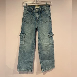 Abercrombie kids high rise wide leg cargo jeans size 11/12 - Picture 1 of 3