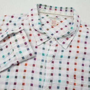 Carbon 2 Cobalt Shirt Mens Extra Large White Blue Red Green Squares Geometric - Picture 1 of 11