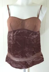 E by Eloise Anthropologie Women's XS Tank Top Sun Ray Brown Silk Camisole EUC - Picture 1 of 3