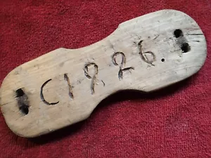 dat. 1826 SIGNED ANTIQUE WOOD FISHING NET SIGN FLOAT FOLK ART SWEDEN SWEDISH - Picture 1 of 5