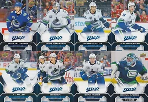 MICHAEL DIPIETRO, HUGHES & 6 MORE CANUCKS '20-21 UPPER DECK MVP 8 CARD TEAM SET - Picture 1 of 11