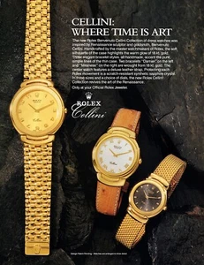 Reloj Rolex Benvenuto Cellini 1989 anuncio impreso en color original - Imagen 1 de 1
