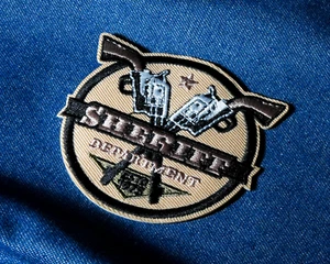 Wild West Sheriff Department Iron-On Patch – 7 x 8cm Embroidered Badge - Picture 1 of 4