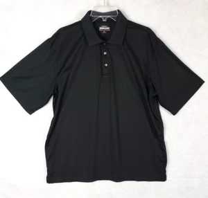 Kirkland Signature Performance Polo Shirt Mens XL Black Plaid Stretch - Picture 1 of 7
