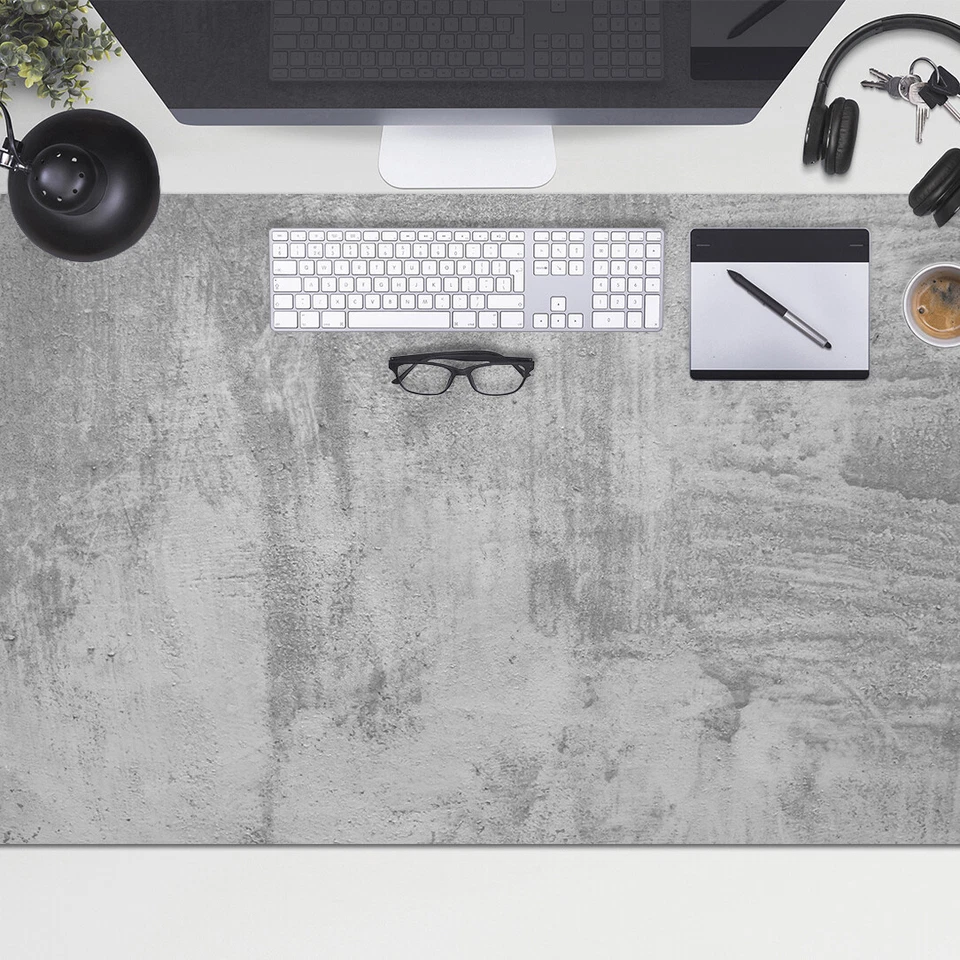 DECORMAT Schreibtischunterlage Zuhause geruchlos Tischdecke Grauer Beton 100x50