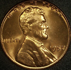 1957-P Lincoln Wheat Cent - RED GEM BU - HIGH GRADE - LUSTER - AS PICTURED - #10