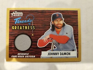 Rare 20/55 2004 Bowman Heritage Threads of Greatness #JD Johnny Damon Jersey