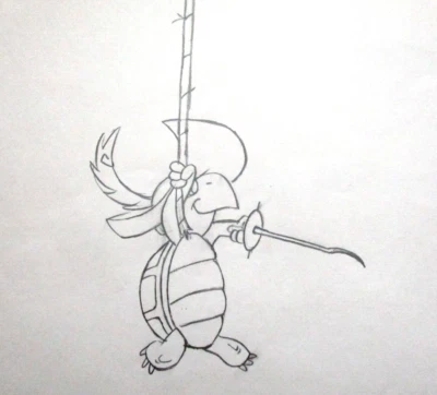 TOUCHE TURTLE 1962 HANNA-BARBERA ORIGINAL 1965 PRODUCCIÓN TÍTULO DIBUJO Foto 1 de 2