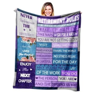 Retirement Blanket Gift, Retirement Gifts for 40"x60" Purple - Retirement - Picture 1 of 8