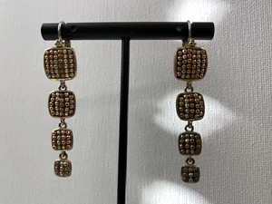 Vintage Liz Claiborne 4 Tier Drop Dangle Earrings Signed/Stamped Liz Claiborne - Picture 1 of 8