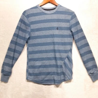 Volcom Mens Encore Stripe Thermal Sweater Sz.Small/Blue Heather/Black Logos/Knit - Image 1 of 4
