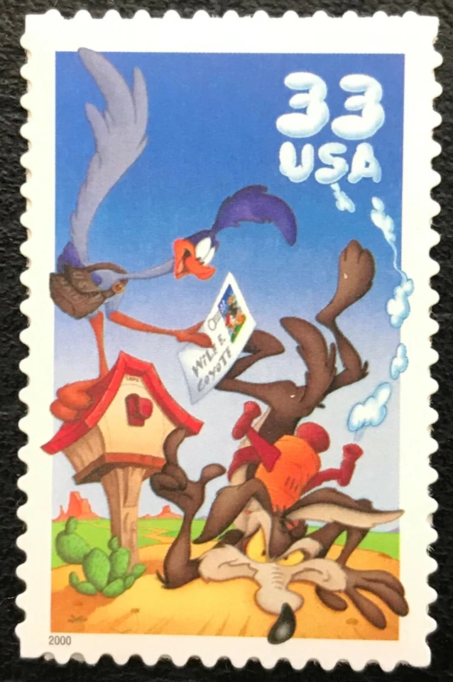2000 - Scott# 3391a - 33¢ - WILE E COYOTE & ROADRUNNER - Booklet Single - MNH - Image 1 of 1