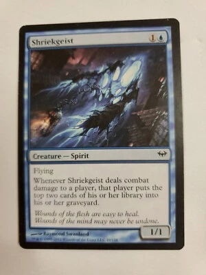 Magic The Gathering Tarjeta Shriekgeist Criatura Espíritu Azul Ascensión Oscura Magic The Gathering  Foto 1 de 2