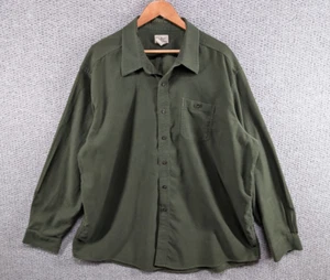 LL BEAN Men's Army Green Thick Super Soft Worker Outdoor Button Shirt XXL - Picture 1 of 10