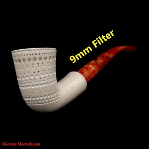 Pipa para fumar tabaco AGovem tallada a mano 9 mm Dublín espuma de mar, pipa AGM-1734 - Imagen 1 de 13