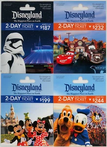 4 Different DISNEYLAND Passport Gift Cards 2017 Mint Star Wars, Cars, Mickey ++ - Picture 1 of 6