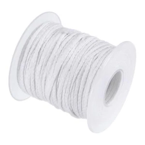 Algodón Trenzada Mecha Vela 24 PLY 200 Pies Longitud 2mm Plano Ancho para DIY - Imagen 1 de 5