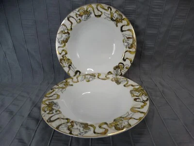 American Atelier Heavenly Hosts Soup Cereal Bowls 9" Gold Trim, Set Of 2 - Image 1 of 4