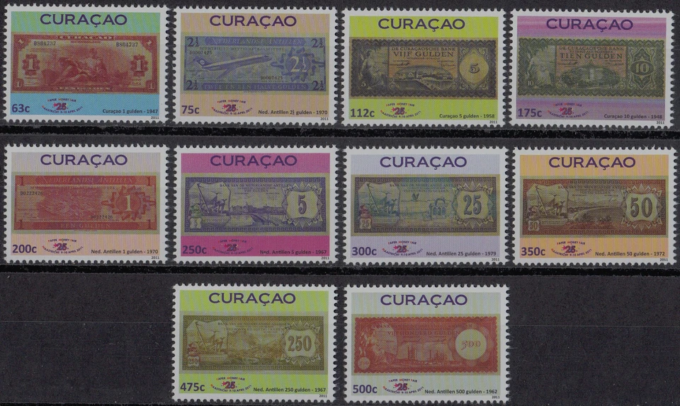 Billetes Curazao Emisión 2011 (28-37) Foto 1 de 1