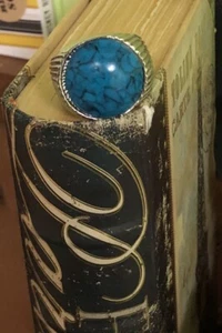 Anillo para hombre Estate Find, estilo suroeste acero inoxidable e imitación turquesa - Imagen 1 de 11