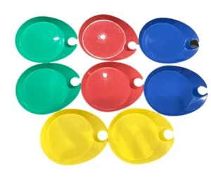 VTG Bodum Picnic Plates Drink Holder Party Dishes Plastic Yellow Red Blue Green - Picture 1 of 3