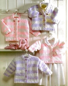 Cardigans baby toddler knitting pattern various styles copy 8 ply 3mths- 6 years - Picture 1 of 2
