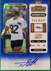Tyreke Smith 2022 Panini Contenders Showcase Rookie Holo RC Auto Seattle Seahawk - Bild 1 von 3