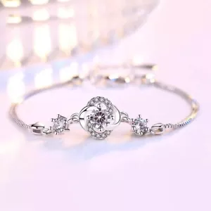 Damen Armband 925 Silber Zirkonia Herz Geschenk für Frauen Arm Band - Bild 1 von 8