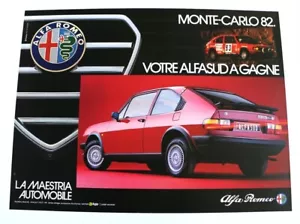AFFICHE ORIGINALE GARAGE ALFA ROMEO ALFASUD 1.5 Ti RALLYE MONTE CARLO 1982 gp N - Bild 1 von 6