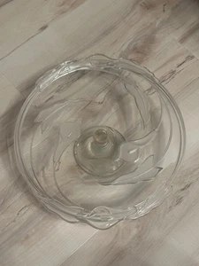 Vintage Mikasa Walther Frosted Calla Lily 14” Pedestal Crystal Cake Stand - Picture 1 of 3