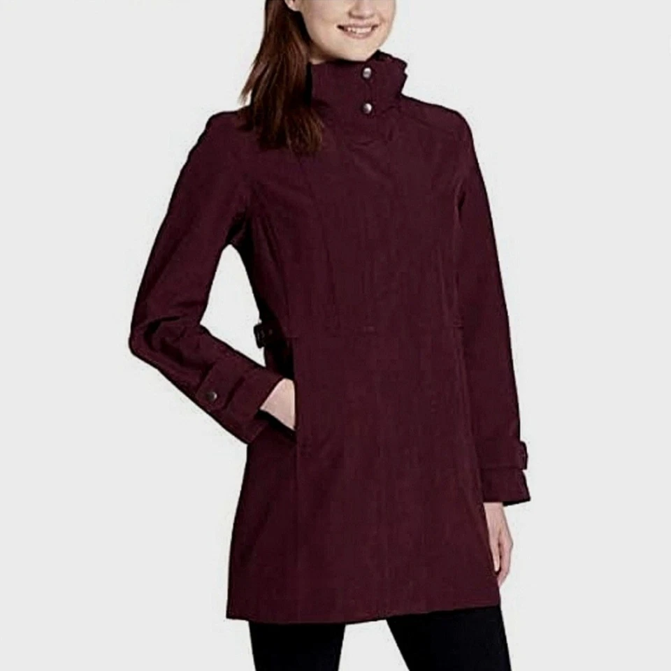 Gabardina Kirklands Signature granate capucha extraíble XL Foto 1 de 4