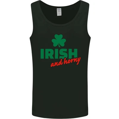 Irish and Horny St Patricks Day Mens Vest Tank Top - Image 1 of 4