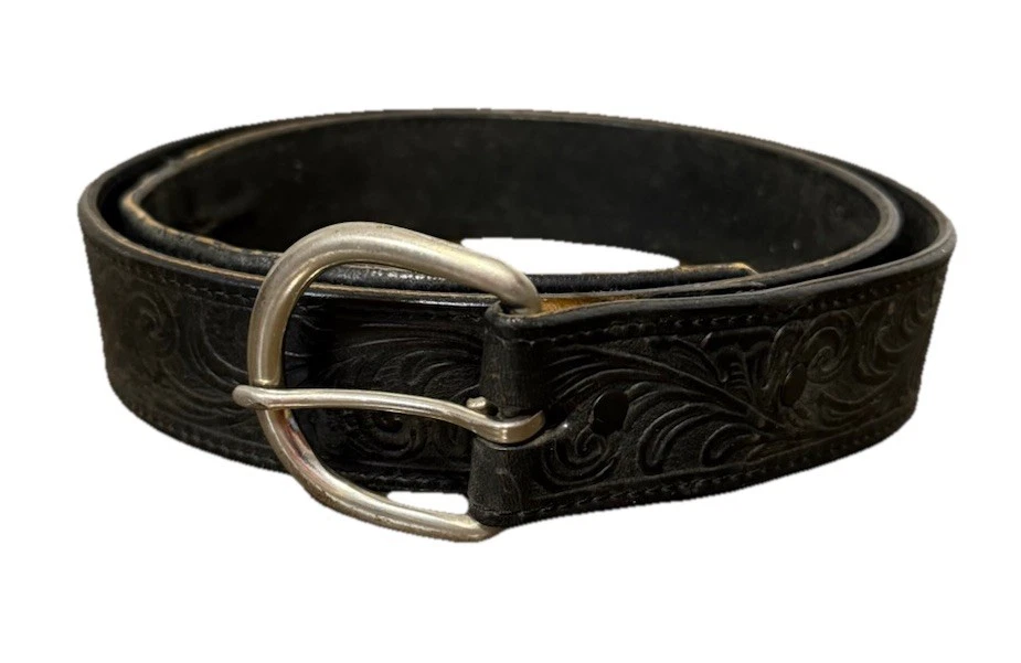 Cinturón Silver Creek Classics Cuero Negro Tocado a Mano Western Talla 38 EE. UU. De Colección Foto 1 de 4