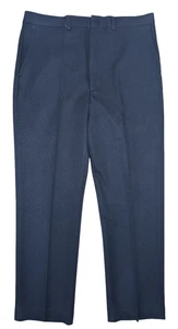 Vintage 1980s Sears Flex-Slax Perma Prest 38x32 Regular Fit Flat Front Navy Blue - Picture 1 of 7