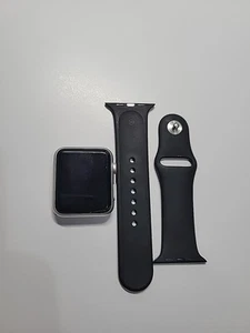 Unlocked Apple Watch A1554 7000 42mm Aluminum Case Black Works, Cracked Screen! - Picture 1 of 7