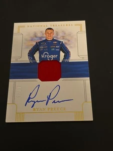 RYAN PREECE KROGER /99 AUTO ON CARD RELIC NASCAR PANINI NATIONAL TREASURES 2020 - Picture 1 of 3