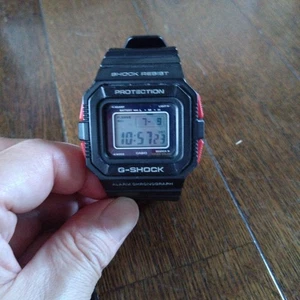Casio G-Shock G-5500 Tough Solar Watch, Retro Red Button, Used, Fine Condition - Picture 1 of 4